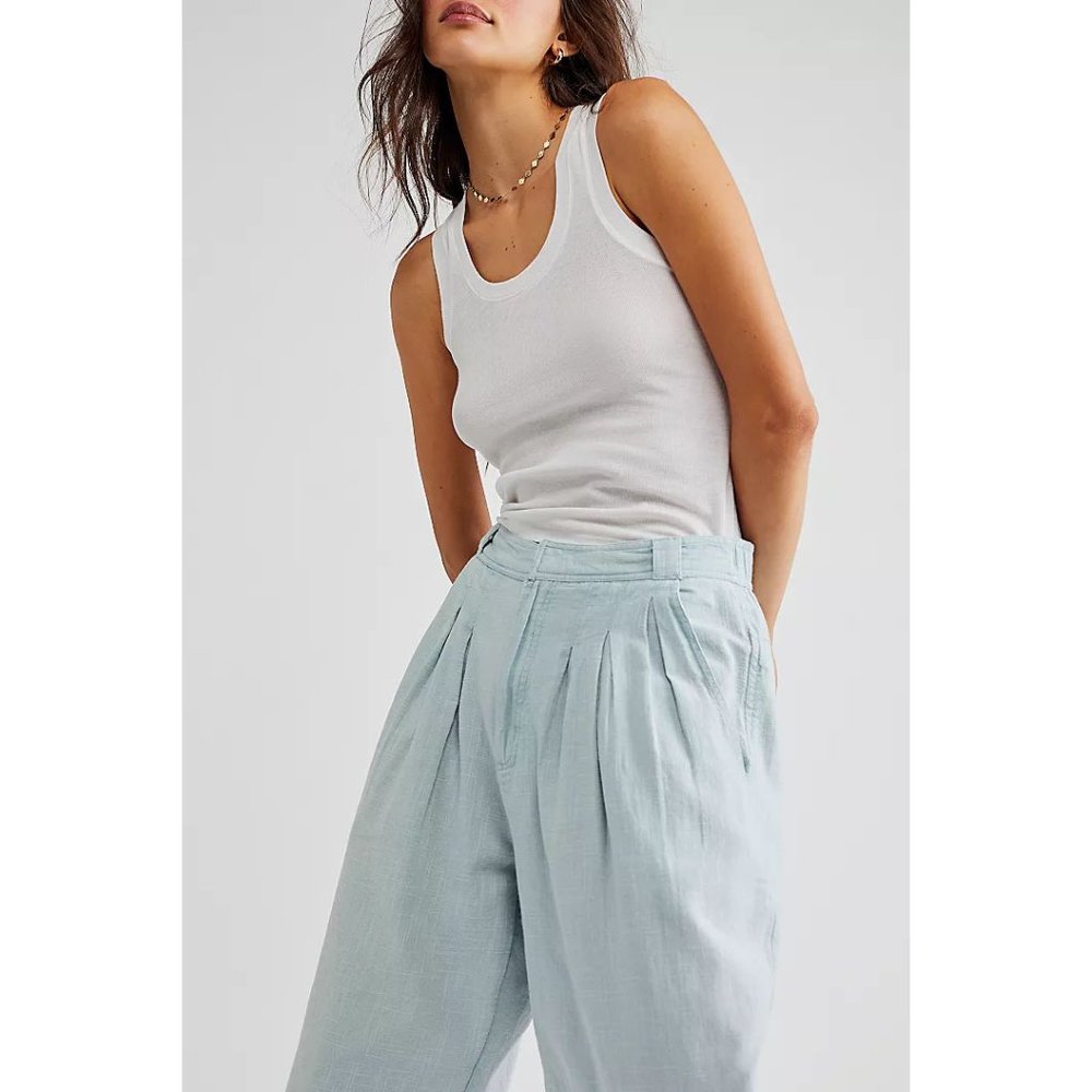 🎉LAST CHANCE🎉 FREE PEOPLE Lotta Love Trousers / Skies - Picture 7 of 10